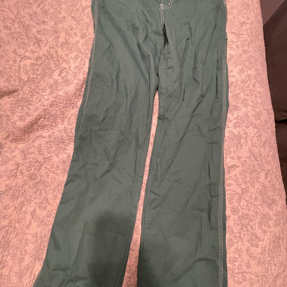 Women's Green Flare Jeans
